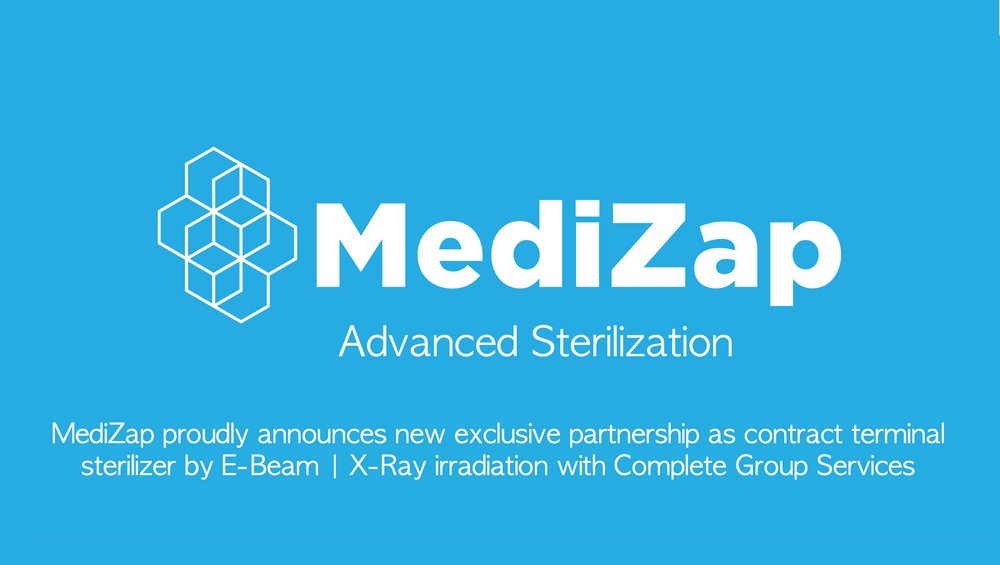 MediZap proudly announces new exclusive partnership as contract terminal sterilizer by E-Beam | X-Ray irradiation with Complete Group Services | Newsletter | Issue 12 | 2023